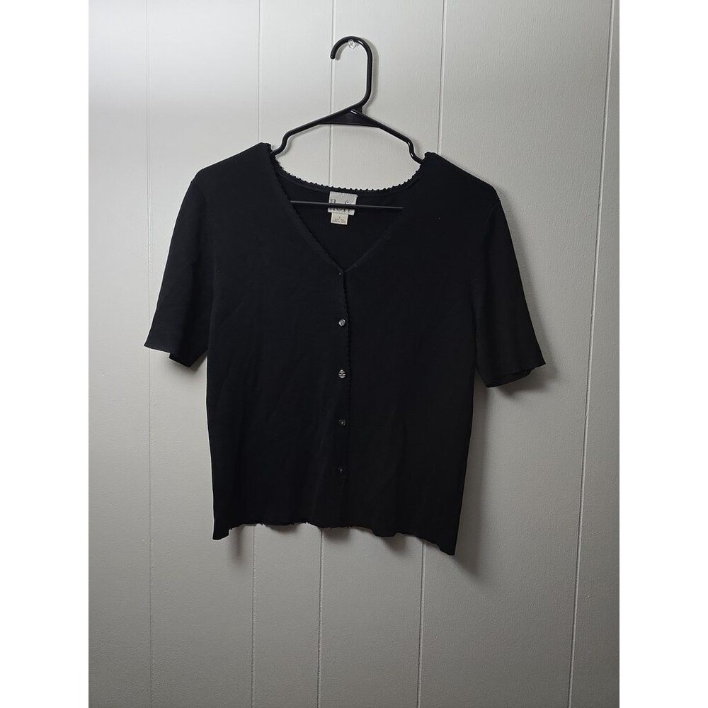 Ann Taylor Loft Black Silk Cardigan Size Small